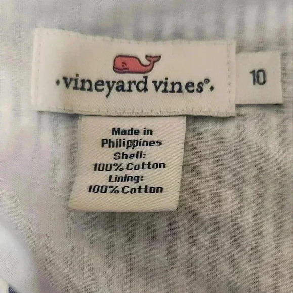 Vineyard Vines Blue Stipped 100%  Cotton Size 10 Zipper on Side 🩵 - Picture 2 of 5
